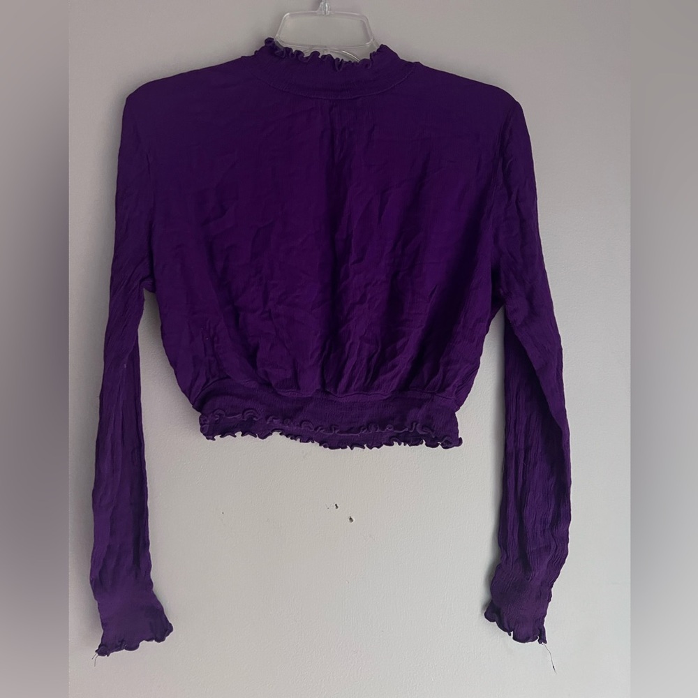 Heart & Hips Purple Long Sleeve Crop Top